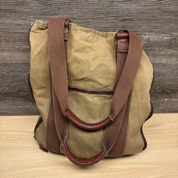 Duluth Trading Company Oil Cloth Day Tote Bag Brown Expandable Durable - Picture 6 of 12